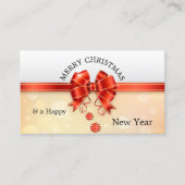 Kerstmis Feestdagen Dank u Visitekaartje (Voorkant)