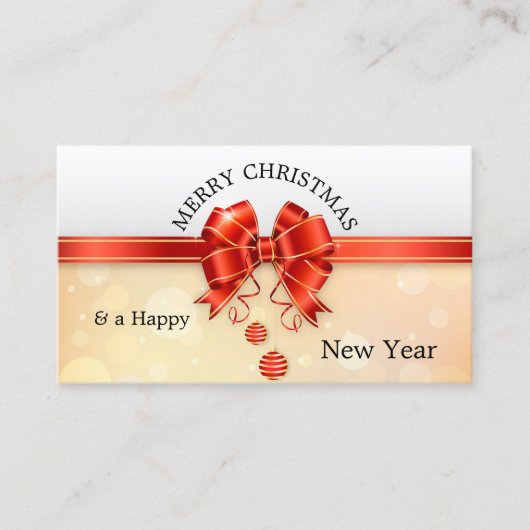 Kerstmis Feestdagen Dank u Visitekaartje (Voorkant)