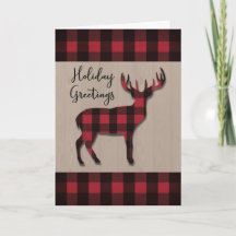 Kerstmis Feestdagen Deer in Red Black Pset Wood