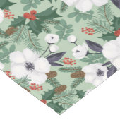 Kerstmis Feestdagen Festive Elegant Green Floral Korte Tafelloper (Hoek)