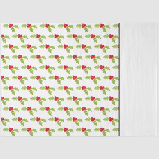 Kerstmis Feestdagen Festive Holly Two Tone Pattern Tissuepapier (Voorkant)