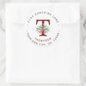 Kerstmis Feestdagen Greenery Monogram Adres Label (Tas)