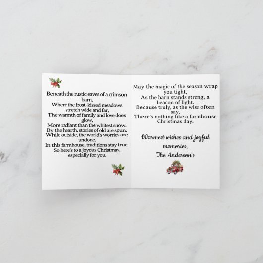 Kerstmis Feestdagen Kaart (Binnen)