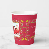 Kerstmis feestdagen mistletoe foto lijst rood papieren bekers (Links)