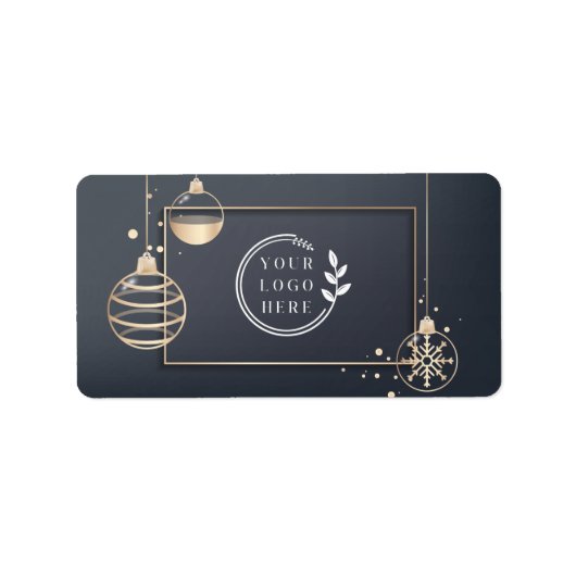 Kerstmis Feestdagen Modern Elegant Corporate Logo Etiket (Voorkant)