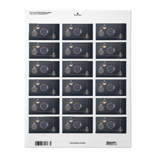 Kerstmis Feestdagen Modern Elegant Corporate Logo Etiket (Full Sheet)