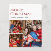 Kerstmis feestdagen Modern Typografie 3-foto (Voorkant)