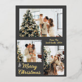 Kerstmis feestdagen Modern Typografie 3-foto (Voorkant)