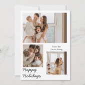 Kerstmis feestdagen Modern Typografie 3-foto Feestdagenkaart (Voorkant)