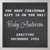 Kerstmis Feestdagen Neutrale Zwangerschapsaankondi Poster (Voorkant)