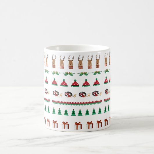 Kerstmis Feestdagen Red Green Coffee Cup Mok (Center)