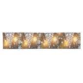 Kerstmis, Feestdagen, Sneeuwvlokken, Goud, Glans Korte Tafelloper (Horizontaal)