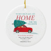 Kerstmis Feestdagen Verplaatsende aankondiging Rod Keramisch Ornament (Achterkant)