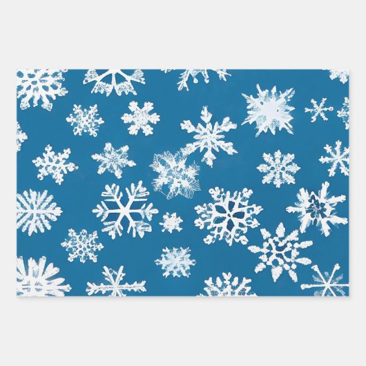 Kerstmis Feestdagen Winter Snowflake Patroon Xmas Inpakpapier Vel (Voorkant)