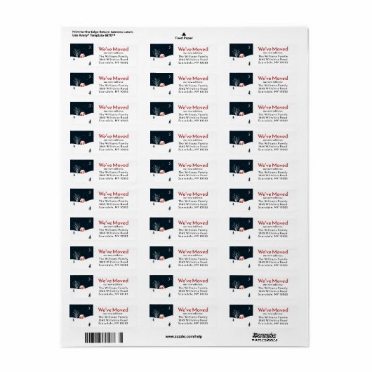 Kerstmis Feestdagen Winter We hebben New Home verp Etiket (Full Sheet)