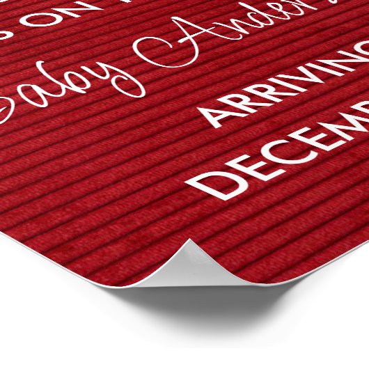 Kerstmis Feestdagen Zwangerschapsaankondiging Poster (Hoek)