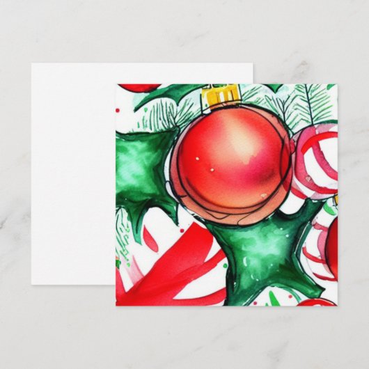 Kerstmis Feestdagenkaart (Voorkant / Achterkant)