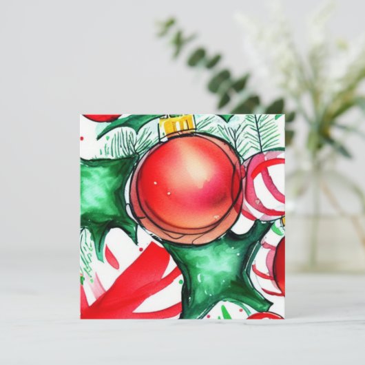 Kerstmis Feestdagenkaart (Staand voorkant)