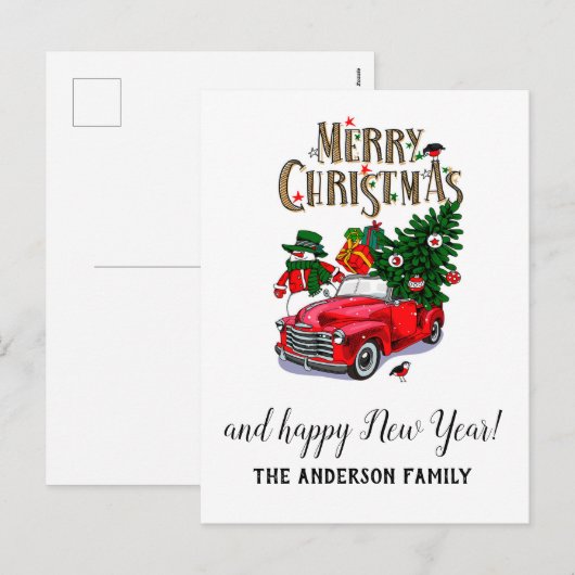  Kerstmis Feestdagenkaart (Voorkant / Achterkant)