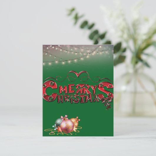 Kerstmis Feestdagenkaart (Staand voorkant)