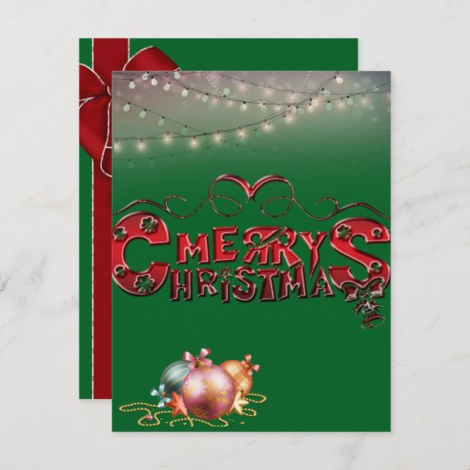 Kerstmis Feestdagenkaart (Voorkant / Achterkant)