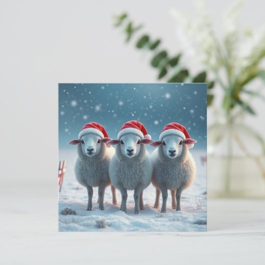 Kerstmis Feestdagenkaart (Staand voorkant)