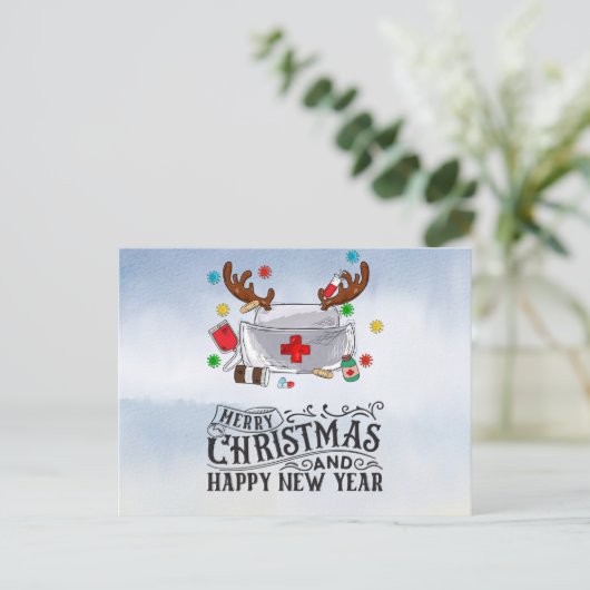 Kerstmis Feestdagenkaart (Staand voorkant)