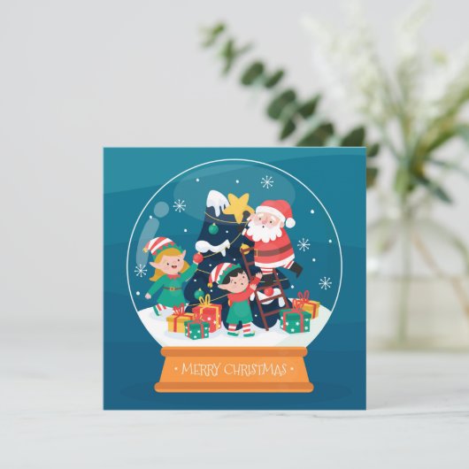 Kerstmis Feestdagenkaart (Staand voorkant)