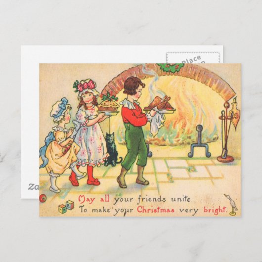 Kerstmis Feestdagenkaart (Voorkant / Achterkant)