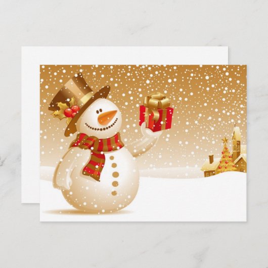 Kerstmis Feestdagenkaart (Voorkant / Achterkant)