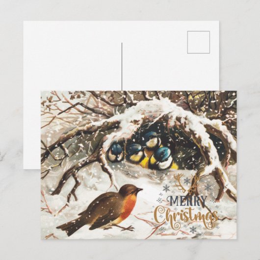 kerstmis feestdagenkaart (Voorkant / Achterkant)