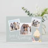 Kerstmis Feestdagenkaart (Staand voorkant)