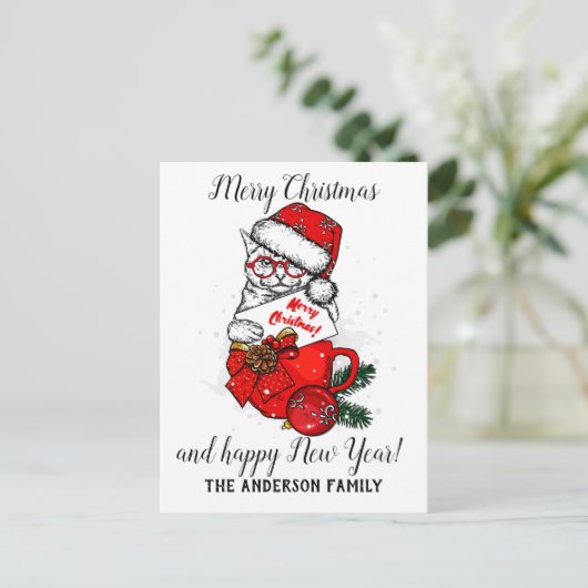 Kerstmis Feestdagenkaart (Staand voorkant)