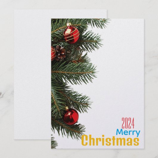 Kerstmis Feestdagenkaart (Voorkant / Achterkant)