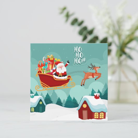 Kerstmis Feestdagenkaart (Staand voorkant)