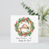 Kerstmis! Feestdagenkaart (Staand voorkant)