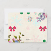 Kerstmis Feestdagenkaart (Achterkant)