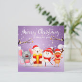 Kerstmis Feestdagenkaart (Staand voorkant)