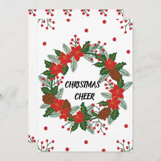 Kerstmis Feestdagenkaart (Voorkant / Achterkant)