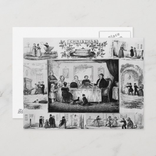 Kerstmis Feestdagenkaart (Voorkant / Achterkant)