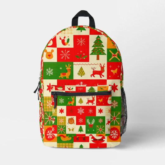 Kerstmis feestelijk patroon bedrukte rugzak (Voorkant)