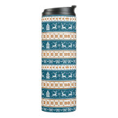 Kerstmis feestelijk patroon thermosbeker (Gedraaid links)