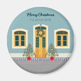 Kerstmis feestelijk Portugees huis Magneet