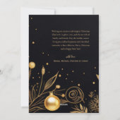 Kerstmis Feestelijk Zwart Uniek Modern Elegant Feestdagenkaart (Achterkant)