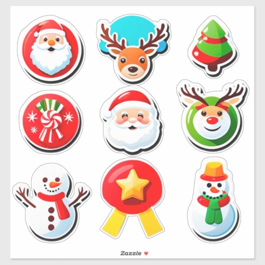 Kerstmis feestelijke elementen set sticker (Vel)
