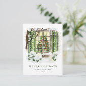 Kerstmis: feestelijke feestdag briefkaart (Staand voorkant)