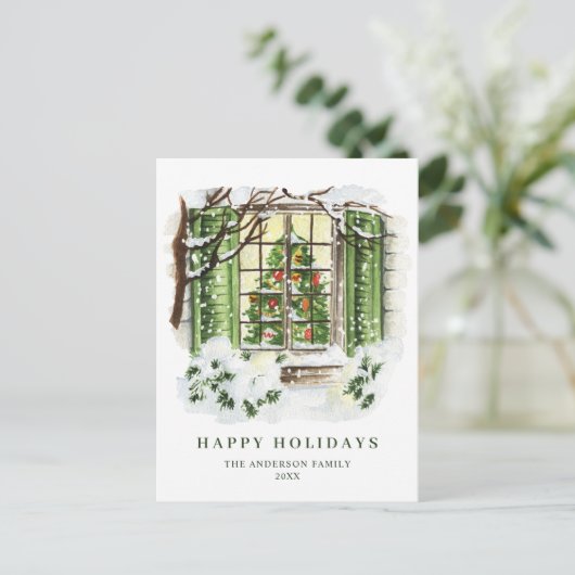 Kerstmis: feestelijke feestdag briefkaart (Staand voorkant)