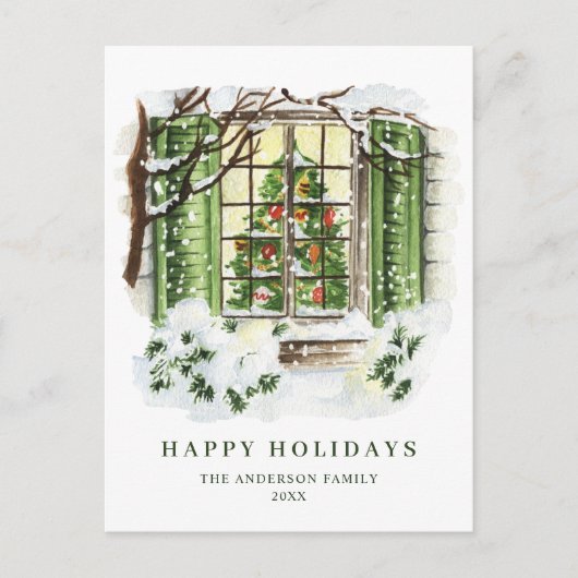 Kerstmis: feestelijke feestdag briefkaart (Voorkant)