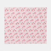 Kerstmis Feestelijke Flamingo's in Santa Hoeden op Fleece Deken (Voorkant (Horizontaal))