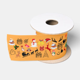 🎄✨ Kerstmis Feestelijke Gedrukte Satin Ribbon Rol Satijnen Lint